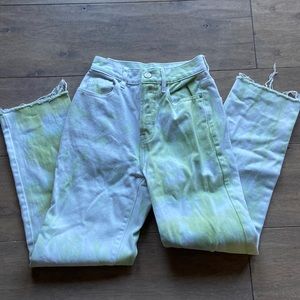 Pacsun | Tie-dyed frayed jeans.